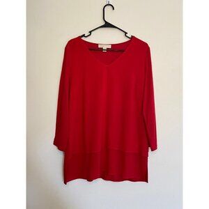 Michael Michael kors v neck tiered bottom long sleeve shirt size medium